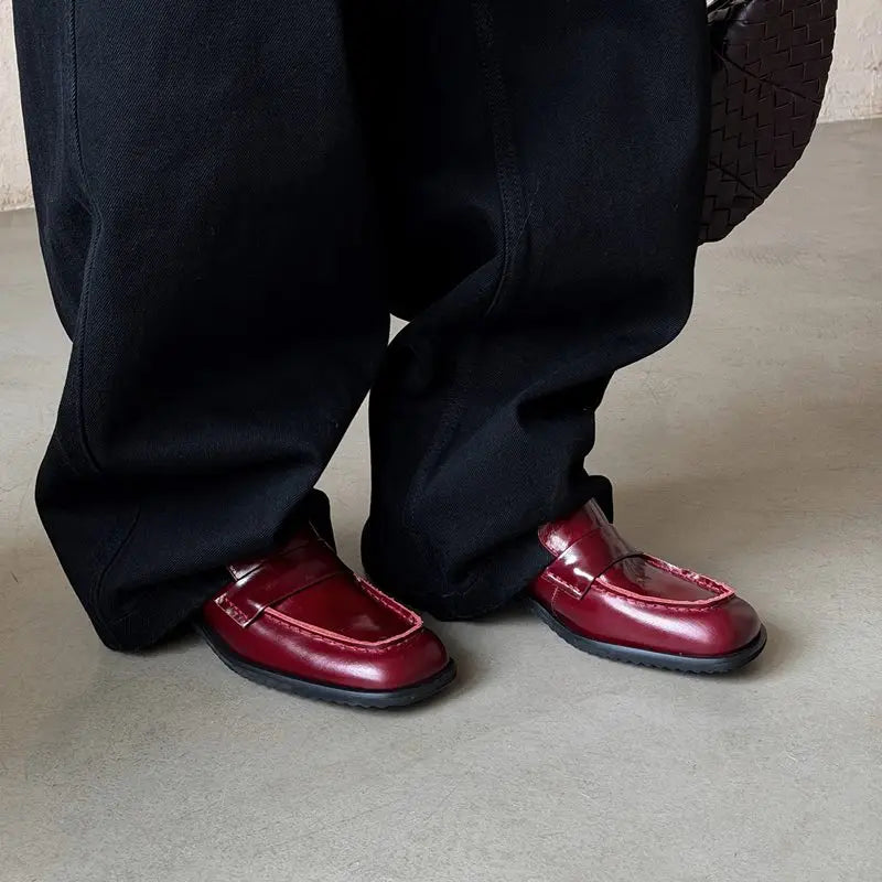 MORAZORA Genuine Leather Women Loafers Square Toe Square Low Heels Fashion Casual Daily Shoes Office Dress Ladies Shoes
