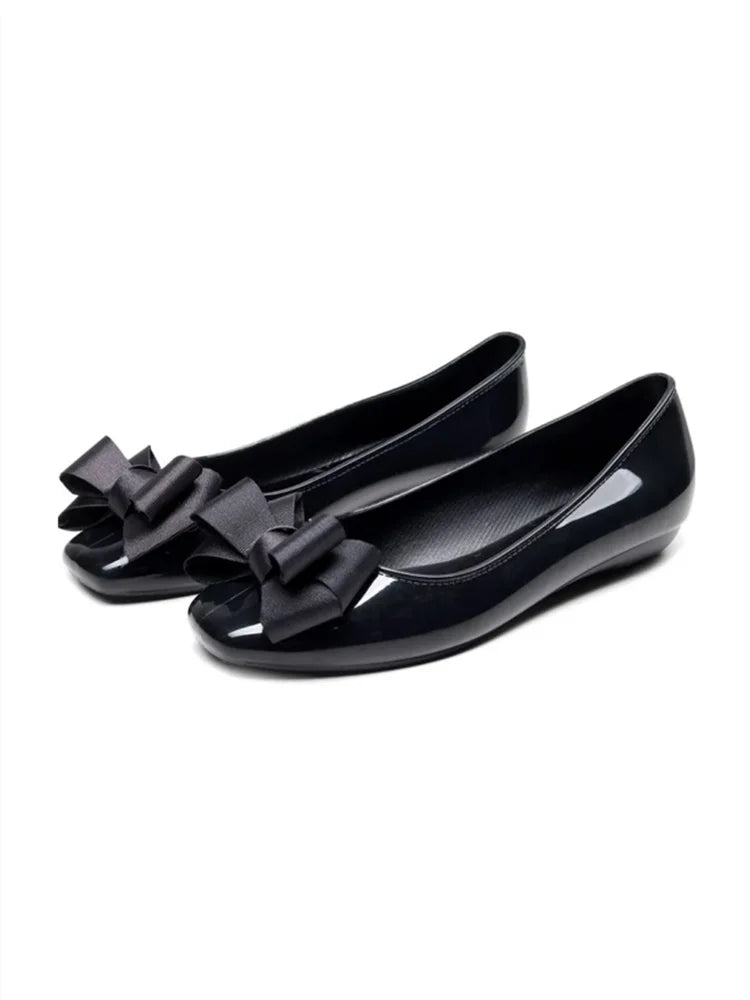 zapatos de mujer women fashion anti skid rubber round toe comfort slip on bow tie flat shoes lady classic comfort loafers c605
