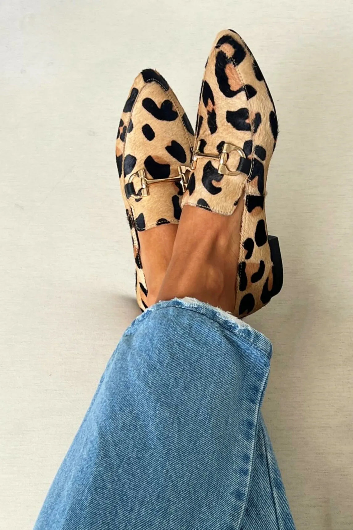 Large Size 40-43 Leopard Print Women's Shoes, Spring 2026 New Product, Pointed Mules Shoes, Shallow Casual Single Shoes