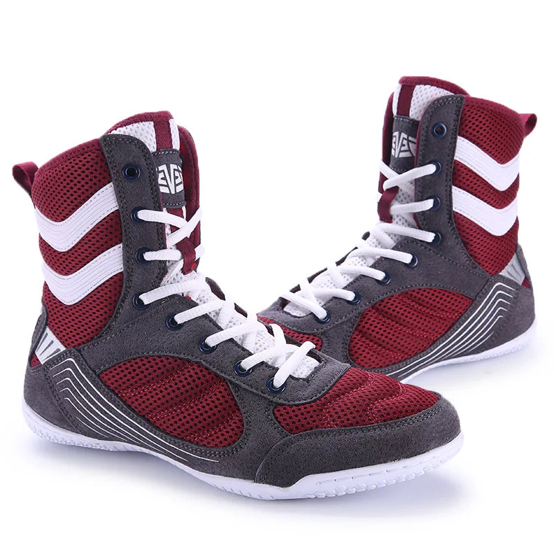 MINGSIBO High Top Pro Unisex Boxing Boots Super Breathable Non-Slip Fighting Wrestling Shoes Ankle Guard Squat Sport Shoes