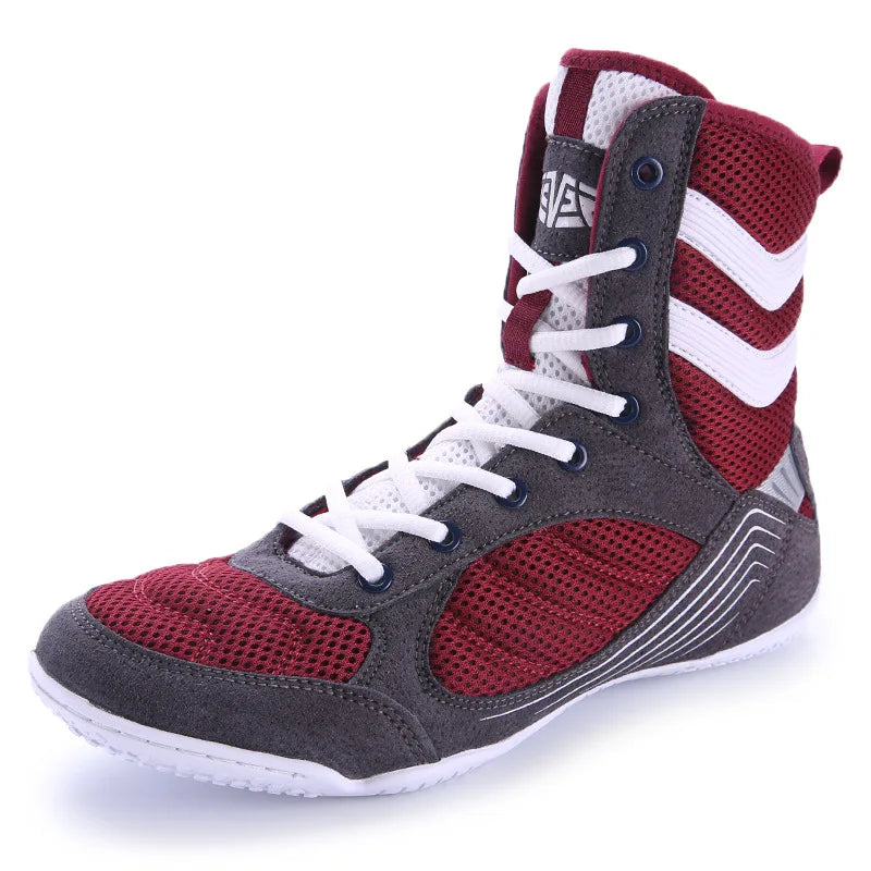 MINGSIBO High Top Pro Unisex Boxing Boots Super Breathable Non-Slip Fighting Wrestling Shoes Ankle Guard Squat Sport Shoes