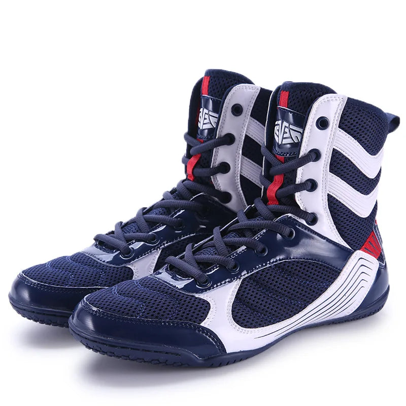 MINGSIBO High Top Pro Unisex Boxing Boots Super Breathable Non-Slip Fighting Wrestling Shoes Ankle Guard Squat Sport Shoes
