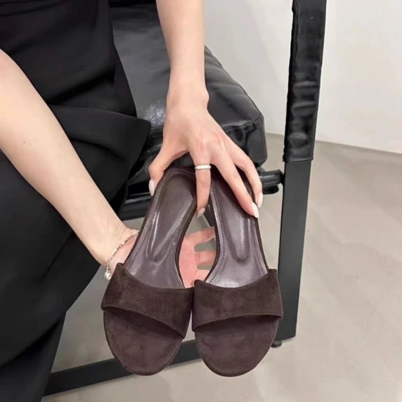 Vintage Summer Leopard Print Women Slippers Fashion Open Toe Wedges Heel Slide Ladies Casual Beach Dress Gladiator Sandalias